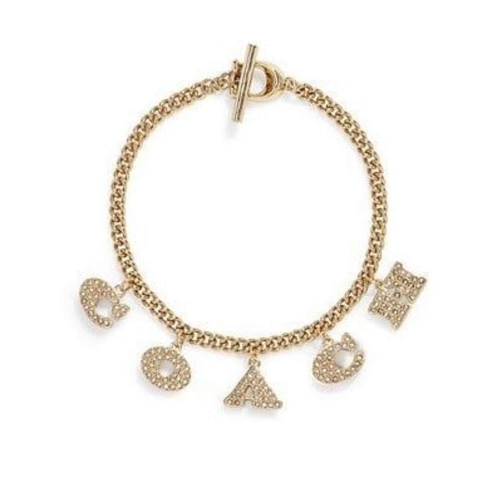 NWT COACH Signature Logo Charm Bracelet $125 Item 398305C230